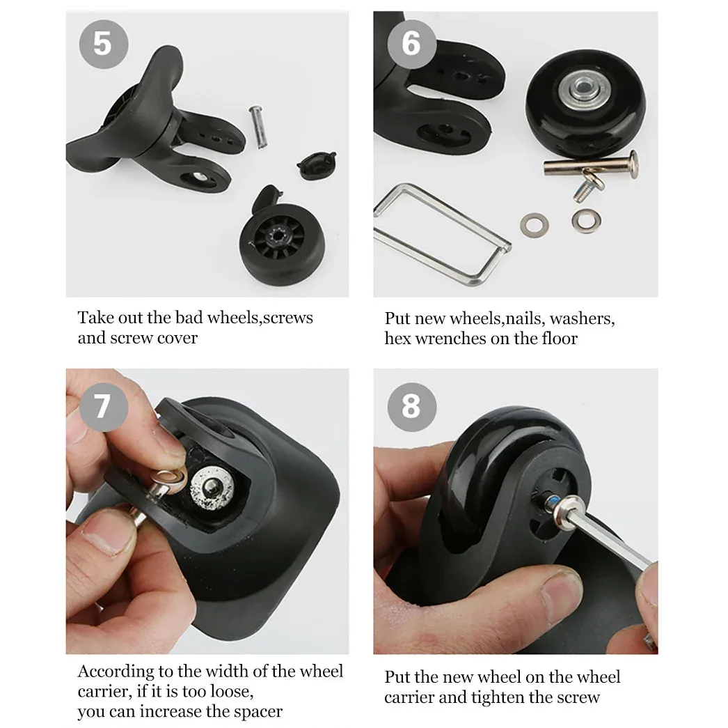 roues de rechange pour valise, roulettes silencieuses universelles, accessoires pour valises de 20 à 28 pouces
