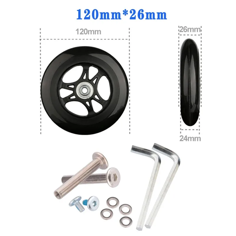 roues de remplacement à vis pour valise de voyage, kit de réparation d'essieu de roue 40/45/50/60/70/80/90/100/110/120mm, roulettes silencieuses