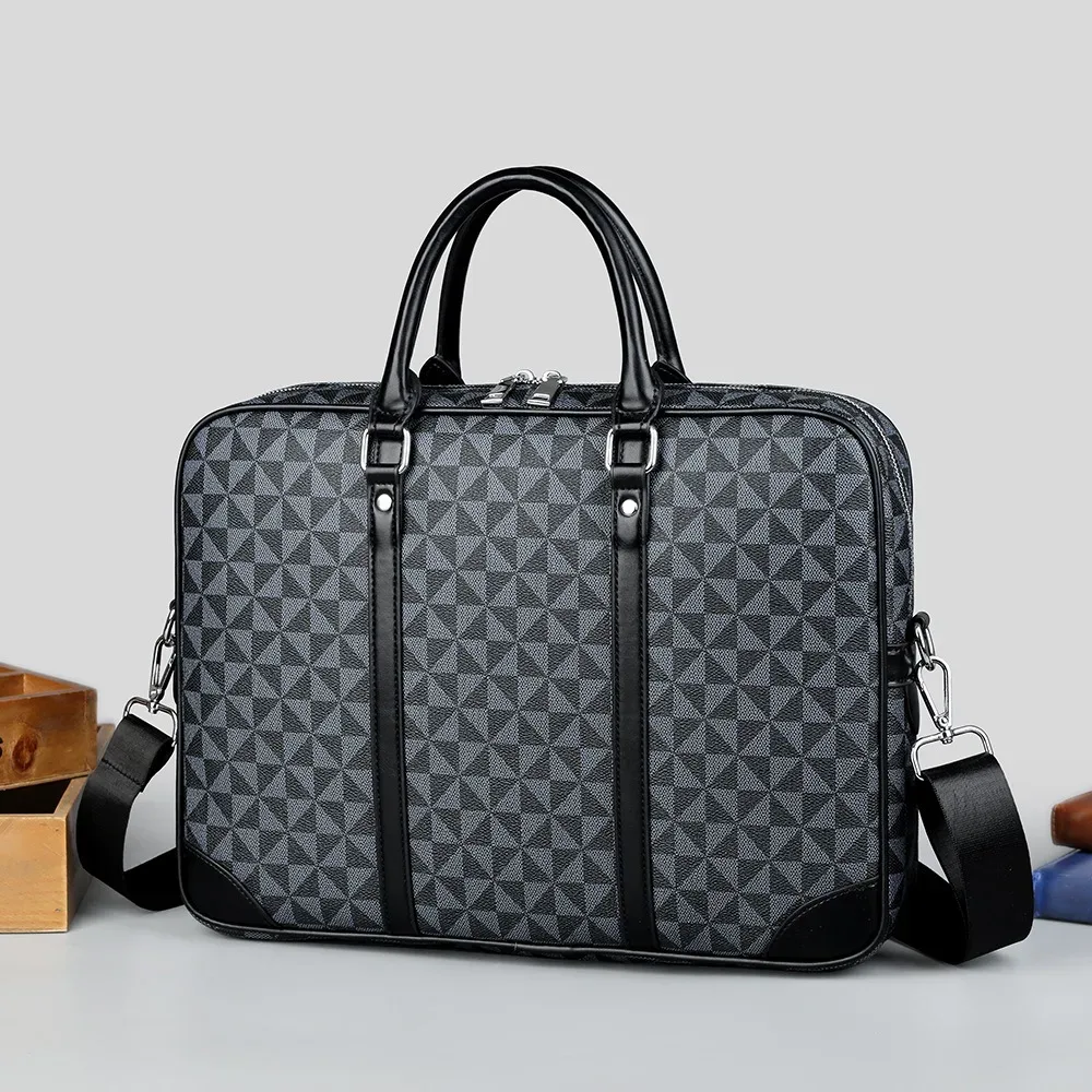 Nouvelle Sacoche de Luxe en Cuir PU pour Hommes, Sac Messager d'Affaires, Sac à Main pour Ordinateur Portable, Sac à Bandoulière de Designer pour Homme