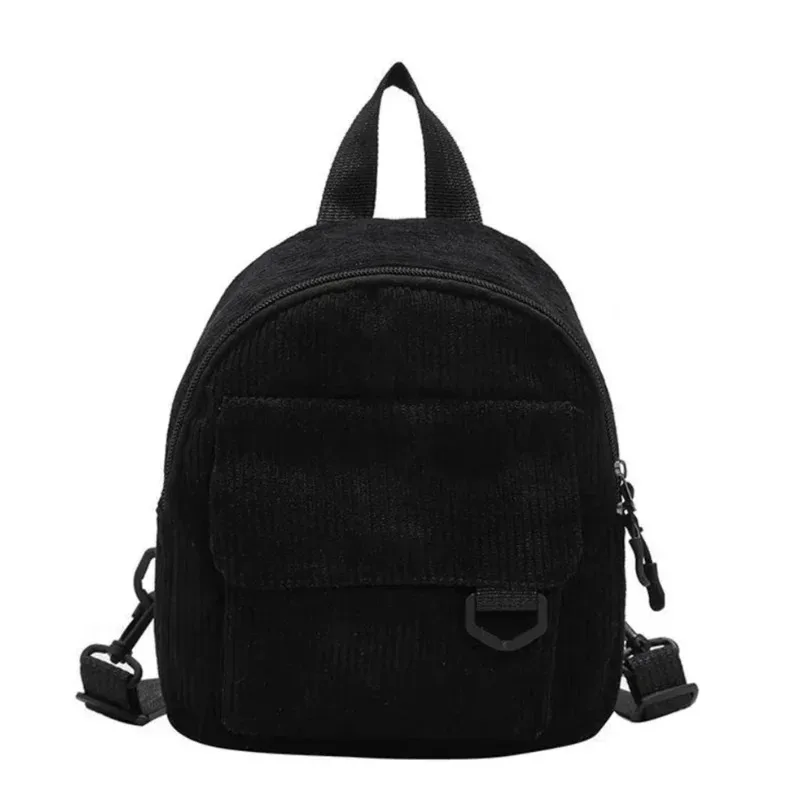 mini sac à dos en velours côtelé, sac de transport de maquillage populaire et mignon pour étudiant