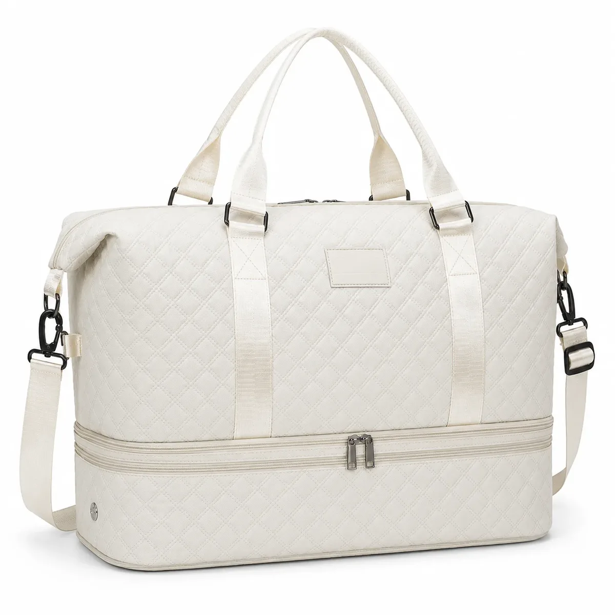 grand sac de voyage matelassé avec compartiment inférieur séparé et bandoulière réglable pour le week-end et la salle de sport