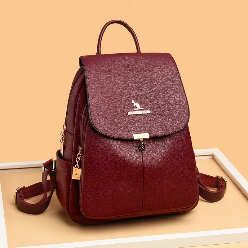 sac à dos en cuir de haute qualité pour femmes, grande capacité, sacs à bandoulière pour l'école, sacs à dos de voyage pour adolescentes, sac à dos de créateur