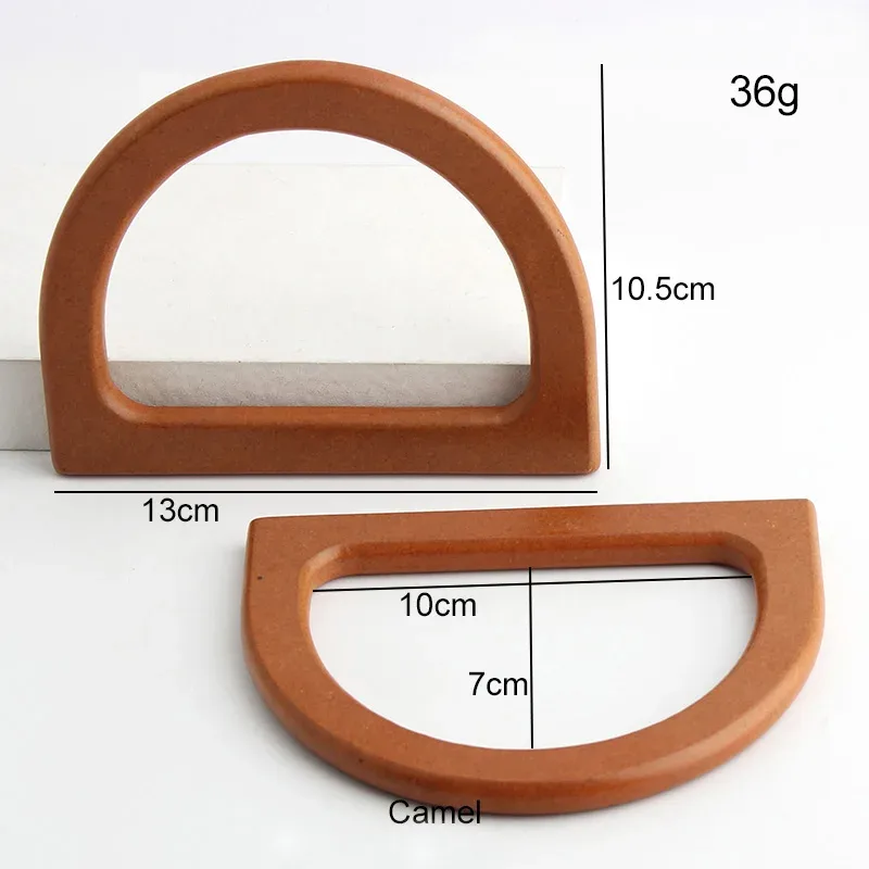 sac en bois simple et élégant, poignée en forme de d, pièces de rechange, portefeuille, sac à main, poignée de sac artisanal, 2 pièces