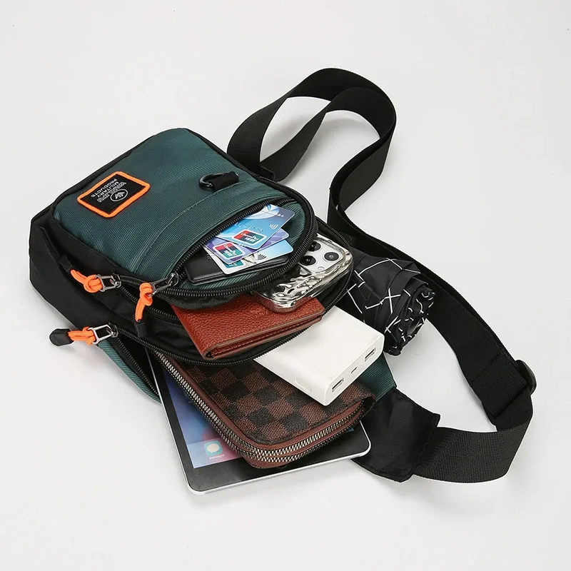 sac de poitrine décontracté en nylon pour hommes, petit sac à bandoulière pour course à pied, cyclisme, ceinture, sport de plein air, sac à bandoulière, pochette de téléphone de voyage