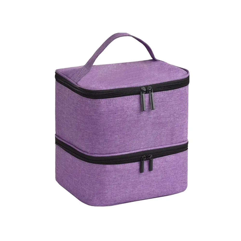 sac de rangement portable pour vernis à ongles, 30 compartiments, double couche, avec poignée, sac pour huiles essentielles
