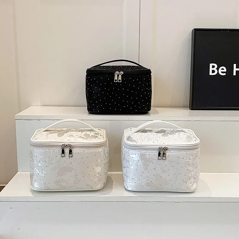 nouvelle mode trousse de maquillage pour femmes portable mignon cosmétique toilette pochette de rangement sac à main grande capacité fermeture éclair trousse de maquillage femme