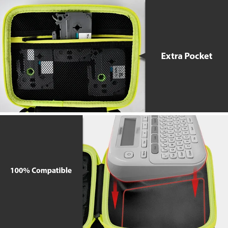 étui compatible avec l’imprimante d’étiquettes brother p-touch ptd220 d210, modèle pour usage domestique et professionnel, avec support de rangement et organisateur de transport (étui seul).
