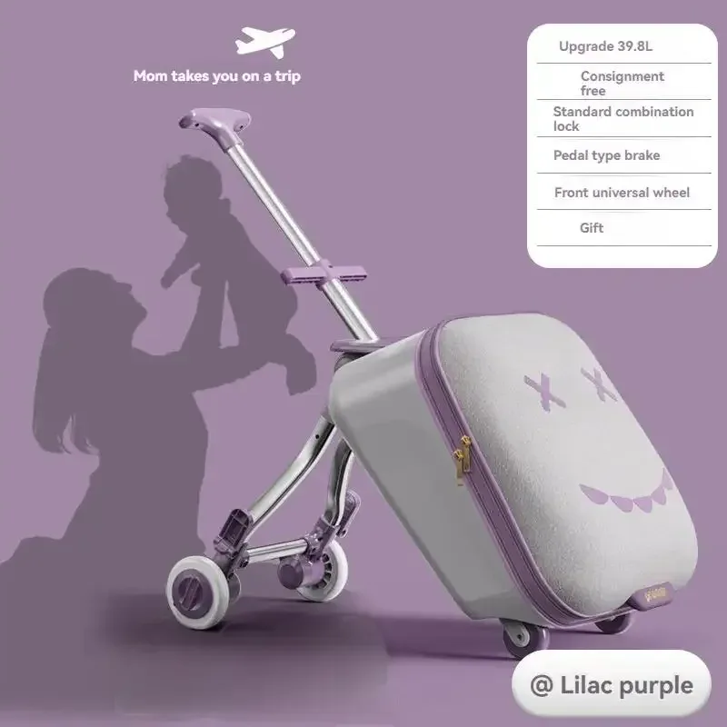 valise à roulettes de voyage pour enfants montable sur avion avec roulettes, bagages, promenade et marche, valise pour bébé, poussette pliante