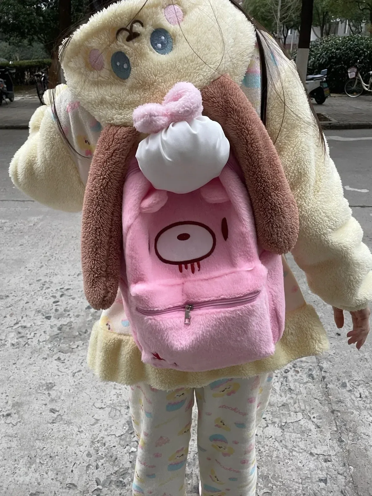 sac à dos ours en peluche rose y2k, sac de poupée mignon et effrayant, sac à dos gothique punk en forme d'animal en peluche, pour femmes et filles, streetwear harajuku, cadeau