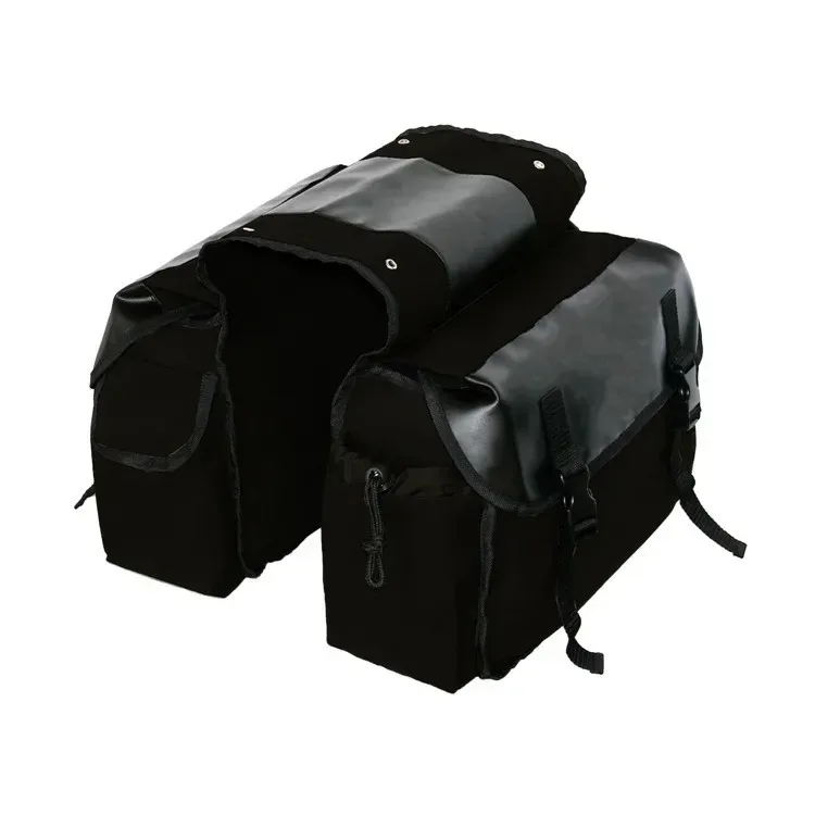 sac vélo nylon beige compartiments latéraux poche zip fermure kam hook grande capacité transport voyage cyclisme