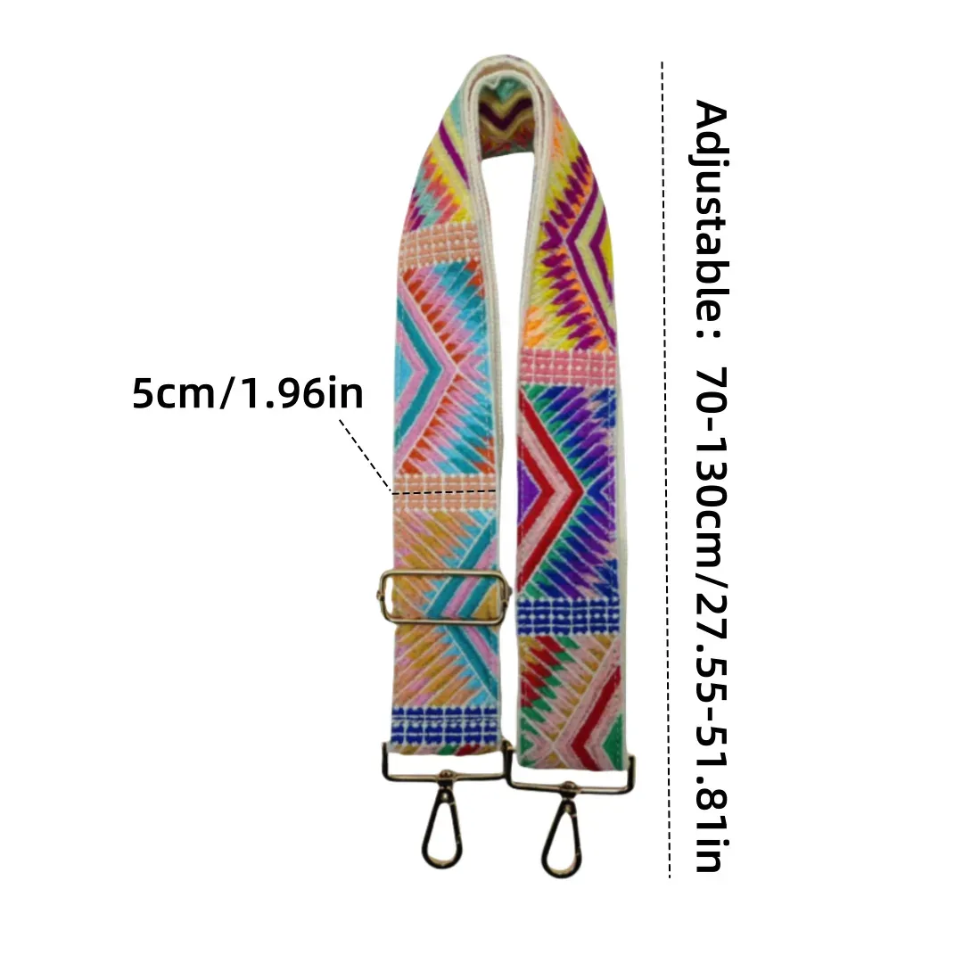 sangle de sac de 5 cm, sangle d'épaule florale au crochet, sangle de remplacement bohème pour sac, sangle large pour sac bandoulière, sangle de sac détachable