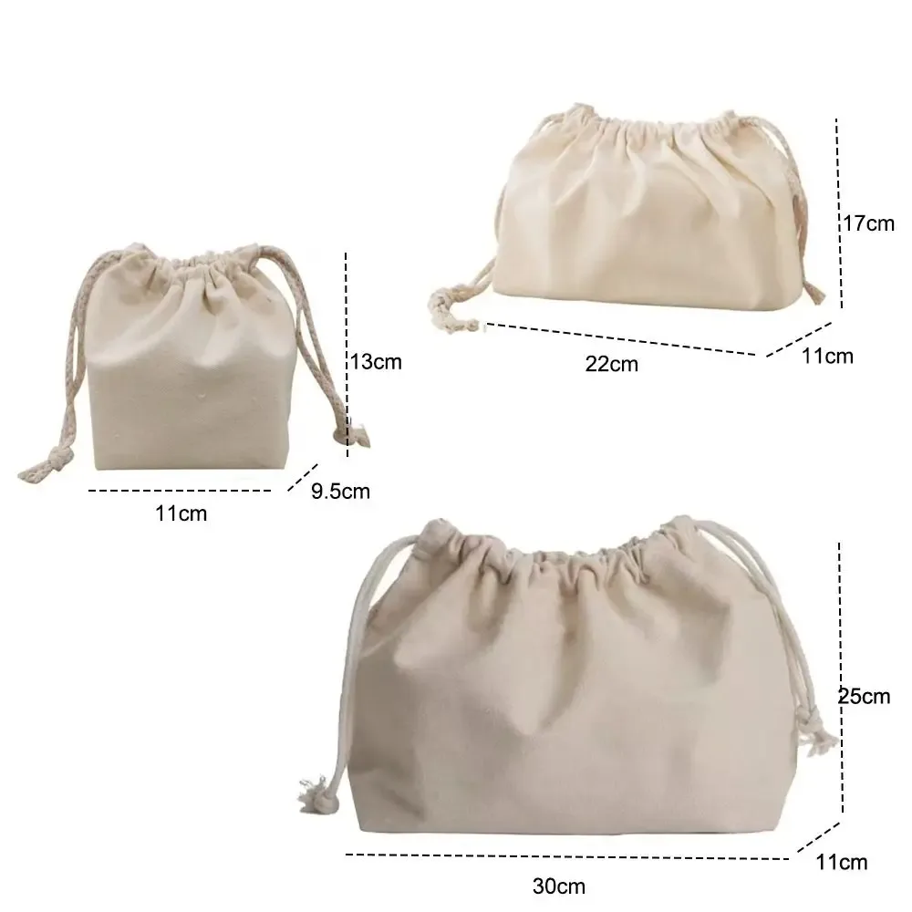 sacs cosmétiques portables en toile avec cordon de serrage, sacs de toilette réutilisables souples, sacs organisateurs de bijoux pour femmes