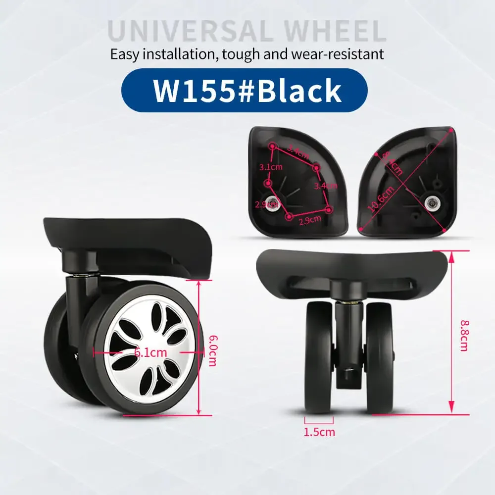 roue universelle silencieuse hongsheng pour valise, accessoires de remplacement et réparation de roues de valise à roulettes avec serrure à combinaison
