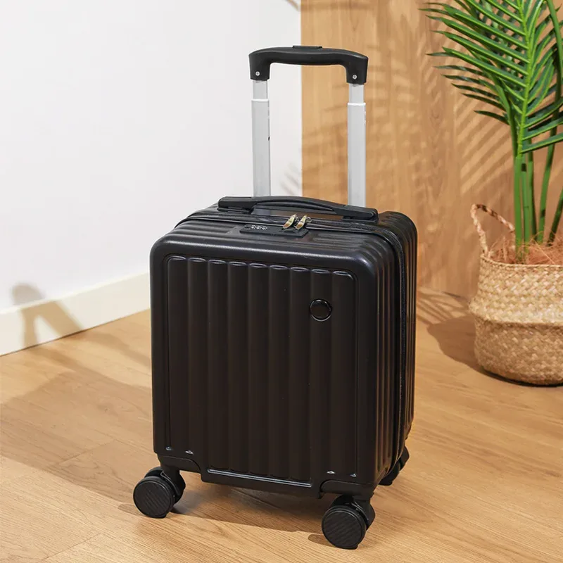 petite valise de 14 pouces avec serrure à combinaison, valise de transport de roue universelle ton clair, boîtier de chariot de voyage