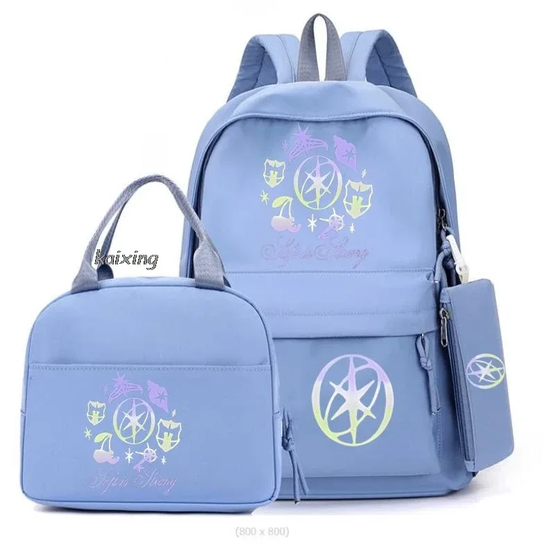 sac dos oxford université animaux dessin anime blanc bleu rose poignée amovible pliable extensible grande capacité doublure nylon