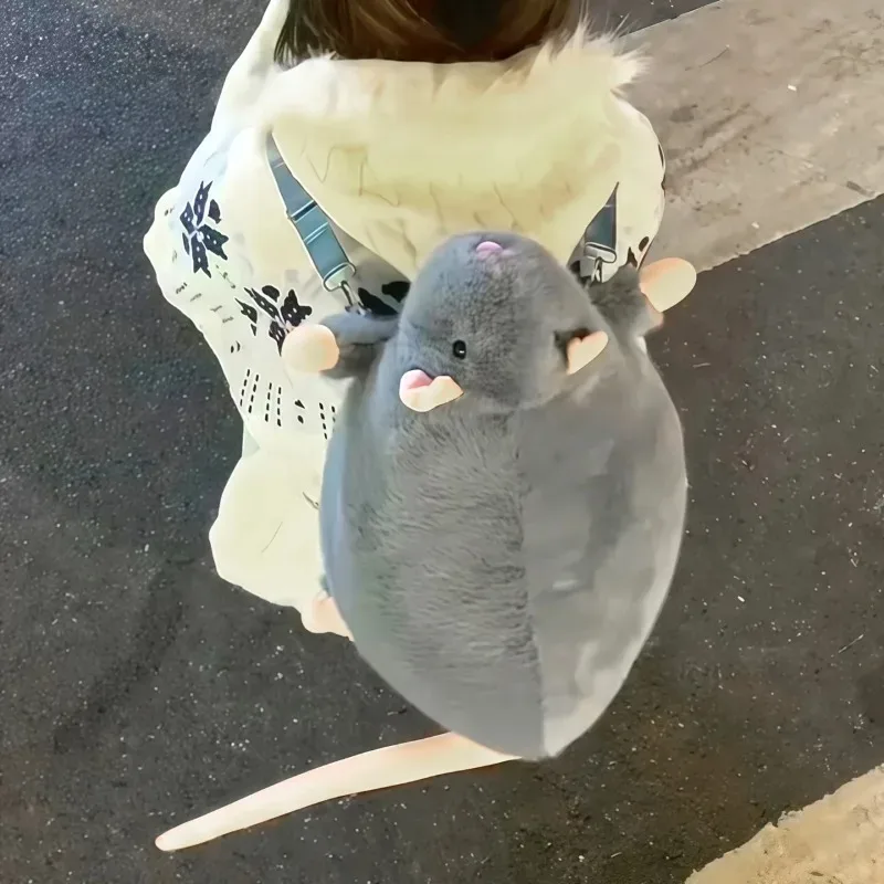 mode peluche fermeture éclair souris forme drôle sacs à dos 2026 offre spéciale design sens niche sacs à dos doux grande capacité sacs de transport