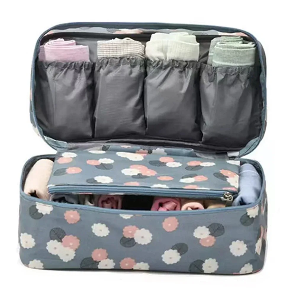 sac de soutien-gorge de voyage pliable pour femmes, organisateur de sous-vêtements, articles de toilette cosmétiques, sac de rangement séparé, étui de lavage portable étanche pour femmes