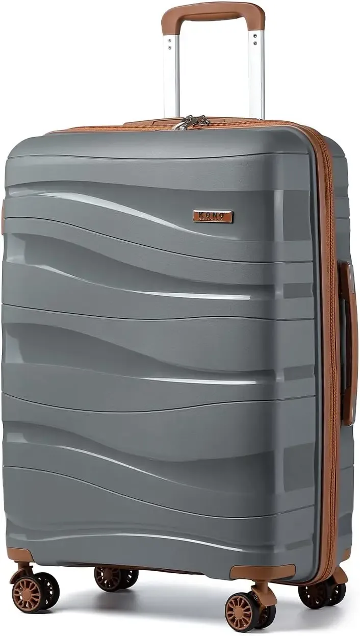 valise de voyage à roulettes en pp léger à coque rigide kono avec serrure tsa et 360 ° roues pivotantes
