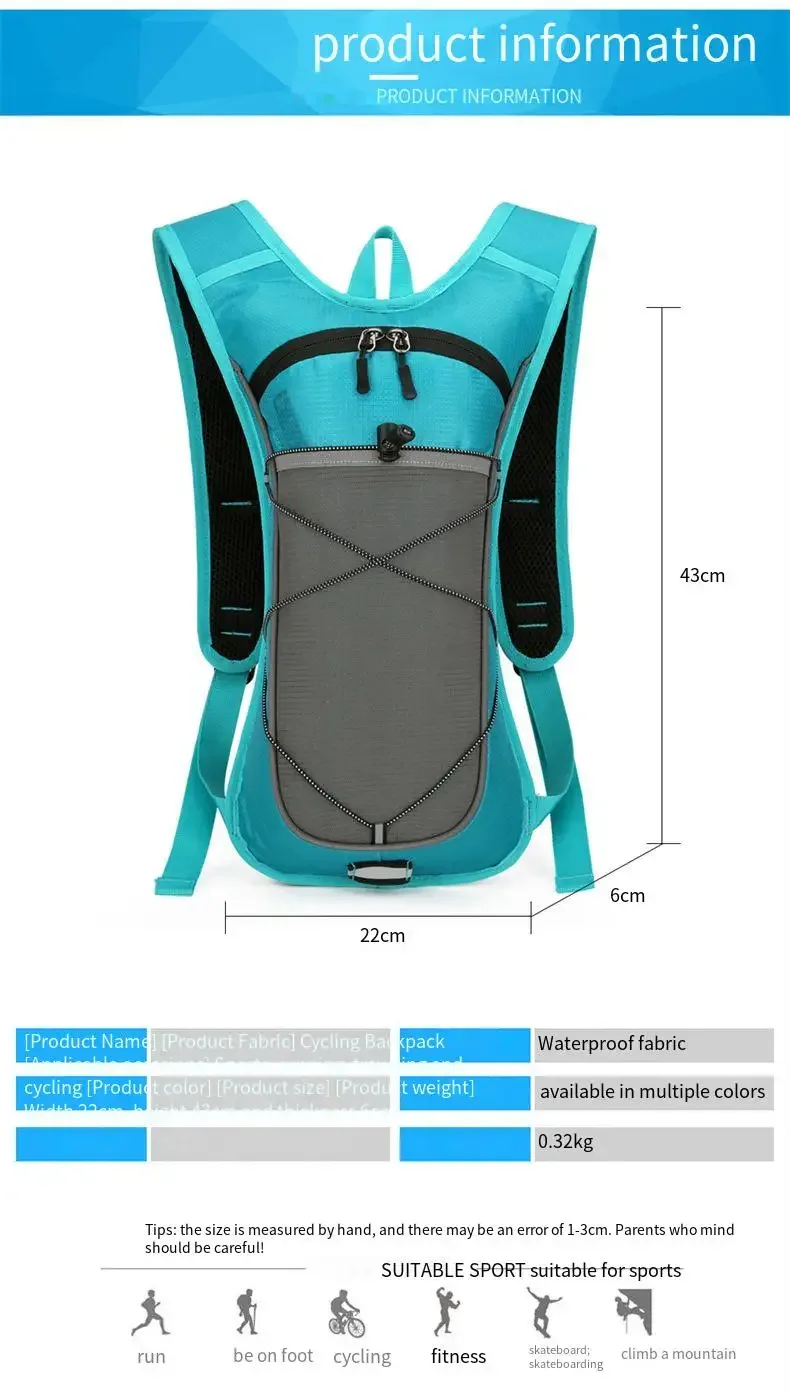 sac à dos de sport d'extérieur pour cyclisme, alpinisme, randonnée, sac à eau pour trekking, course à pied, sac à dos de voyage à double bandoulière