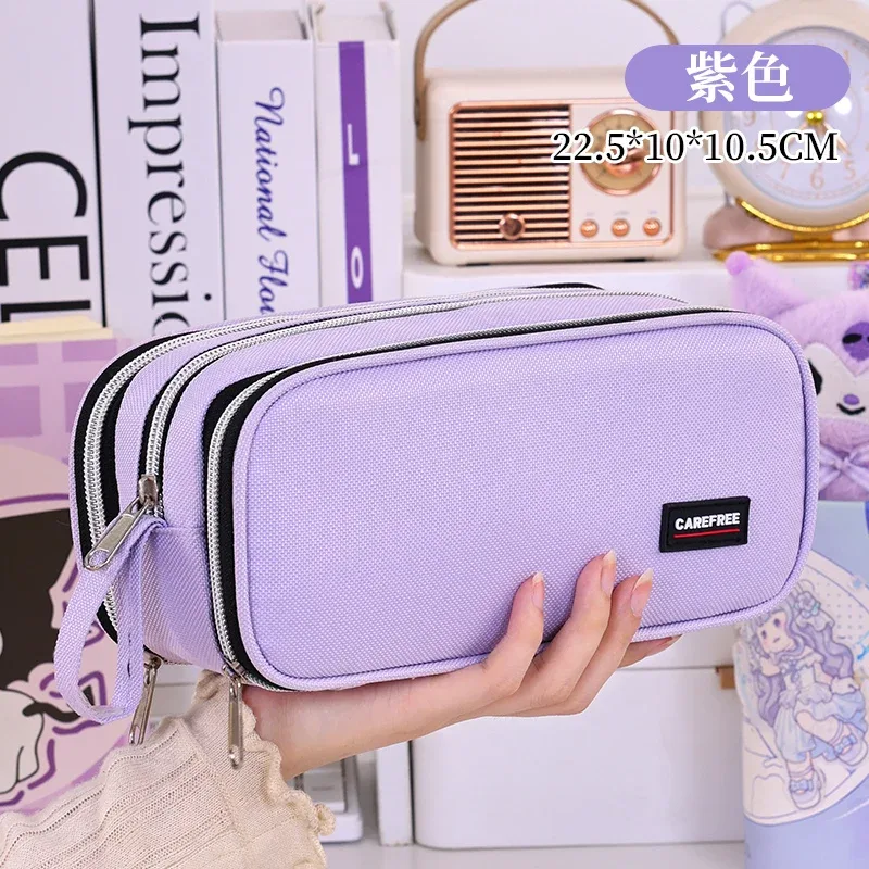 trousse scolaire grande capacité avec porte-stylos, sac à crayons, rangement de papeterie pour étudiants, sac de rangement créatif pour maquillage