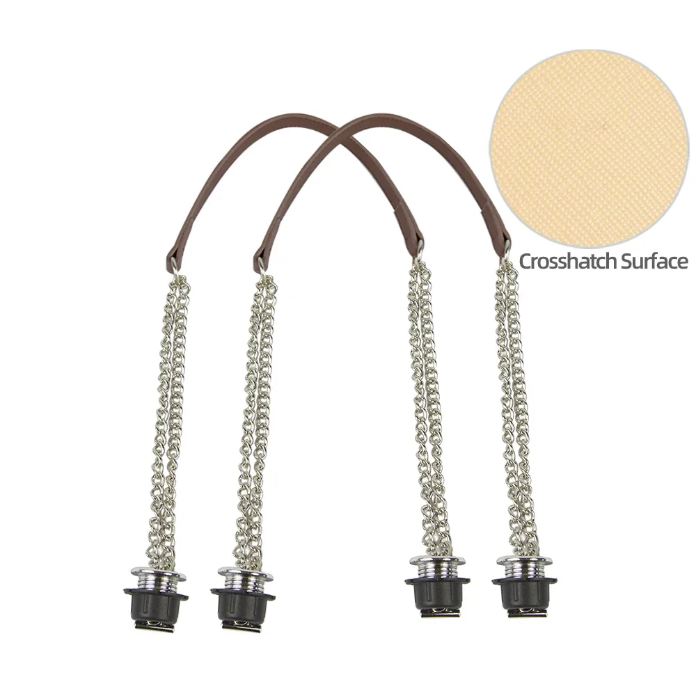 nouvelle paire de chaînes doubles longues argentées obag avec vis à placage métallique pour poignée obag, sac à main pour femme, sac à bandoulière