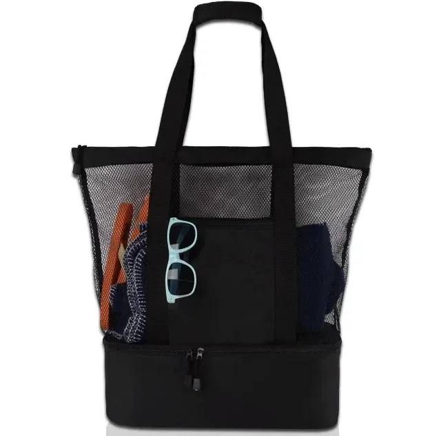 sac à main en maille de plage pour femme, sac de plage de natation pour femme, sac de voyage de grande capacité, sac de rangement portable, sac à main multifonction