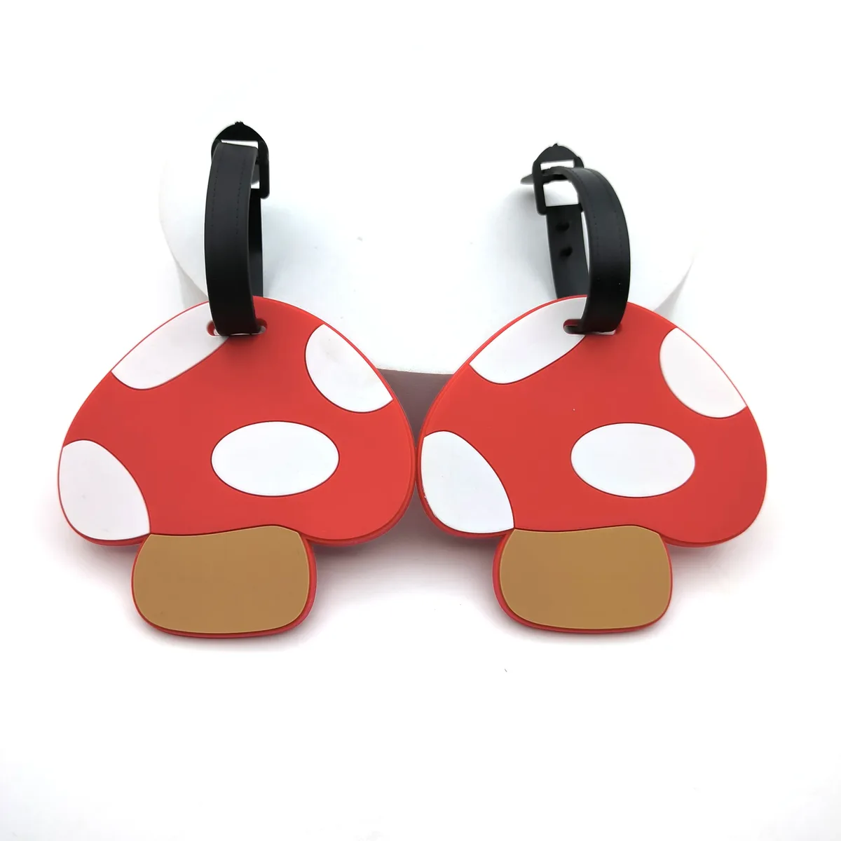 étiquette de bagage champignon mignon, article personnel, étiquette de signalisation anti-perte, sac de livre créatif pour couple, étiquette suspendue unisexe, 1 pièce/3 pièces