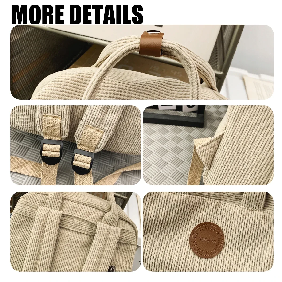 cartable en velours côtelé étudiant du secondaire étudiant du secondaire ins collège sac à dos automne et hiver nouvelle couleur pure fille sac à dos en velours classe d'étudiant shopping randonnée