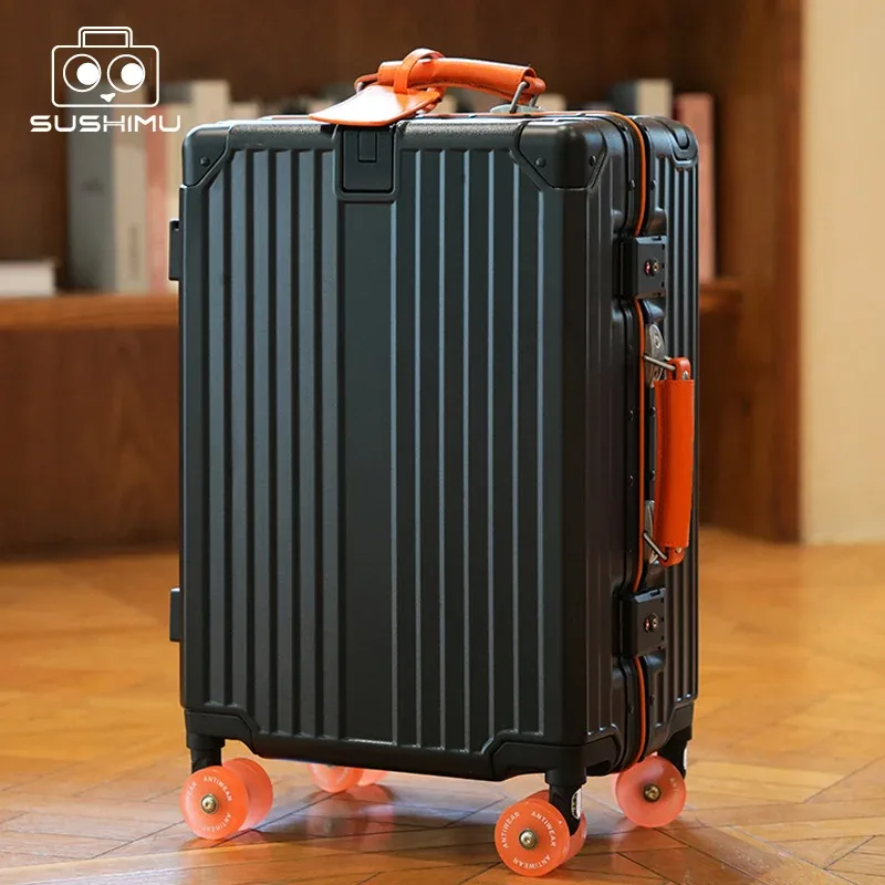 sushimu valise large poignée valise de voyage hommes 20 24 bagage à main femmes pc cadre en aluminium boîtier de chariot