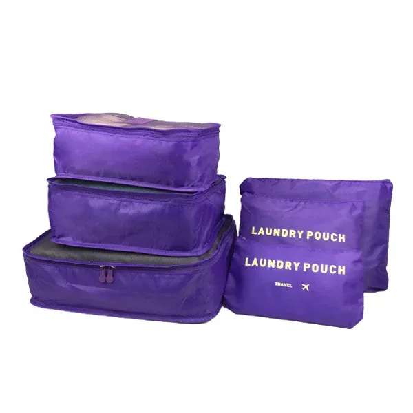 sac de rangement de voyage, ensemble de six pièces de bagages, sac de tri de vêtements, vêtements de voyage d'affaires, chaussures, sac de rangement d'emballage de sous-vêtements