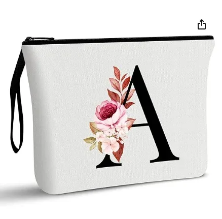 trousse cosmétique toile rose floraux vertes blanc décontracté résistant tache format oreiller longueur vingt cinq largeur dix huit
