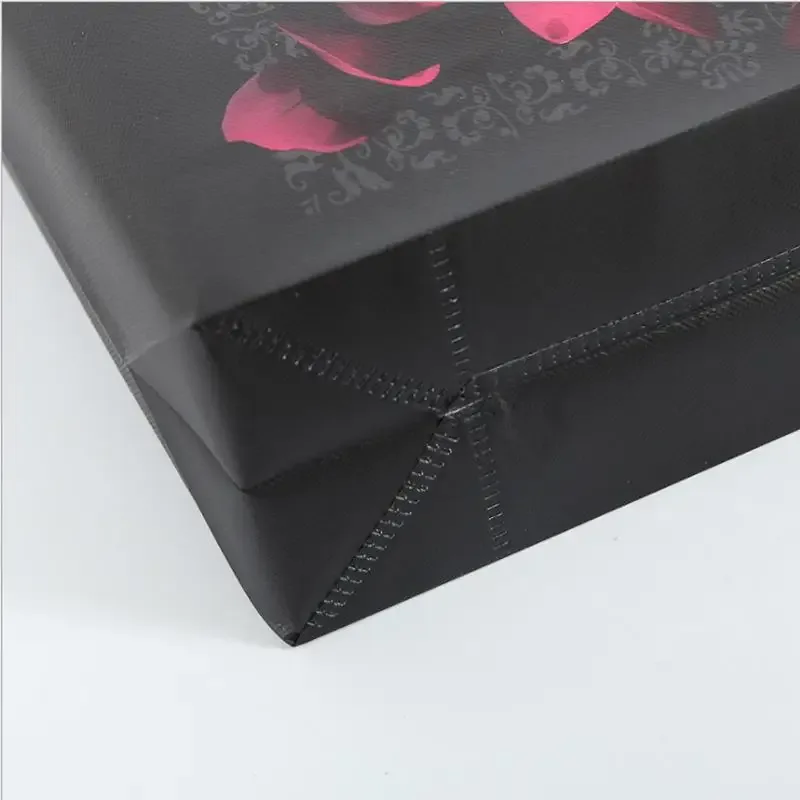 sac fourre-tout en toile non tissée pour femme, sacs à provisions pliables, sacs d'épicerie de voyage réutilisables, sac à soupe en poudre, imprimé fleuri