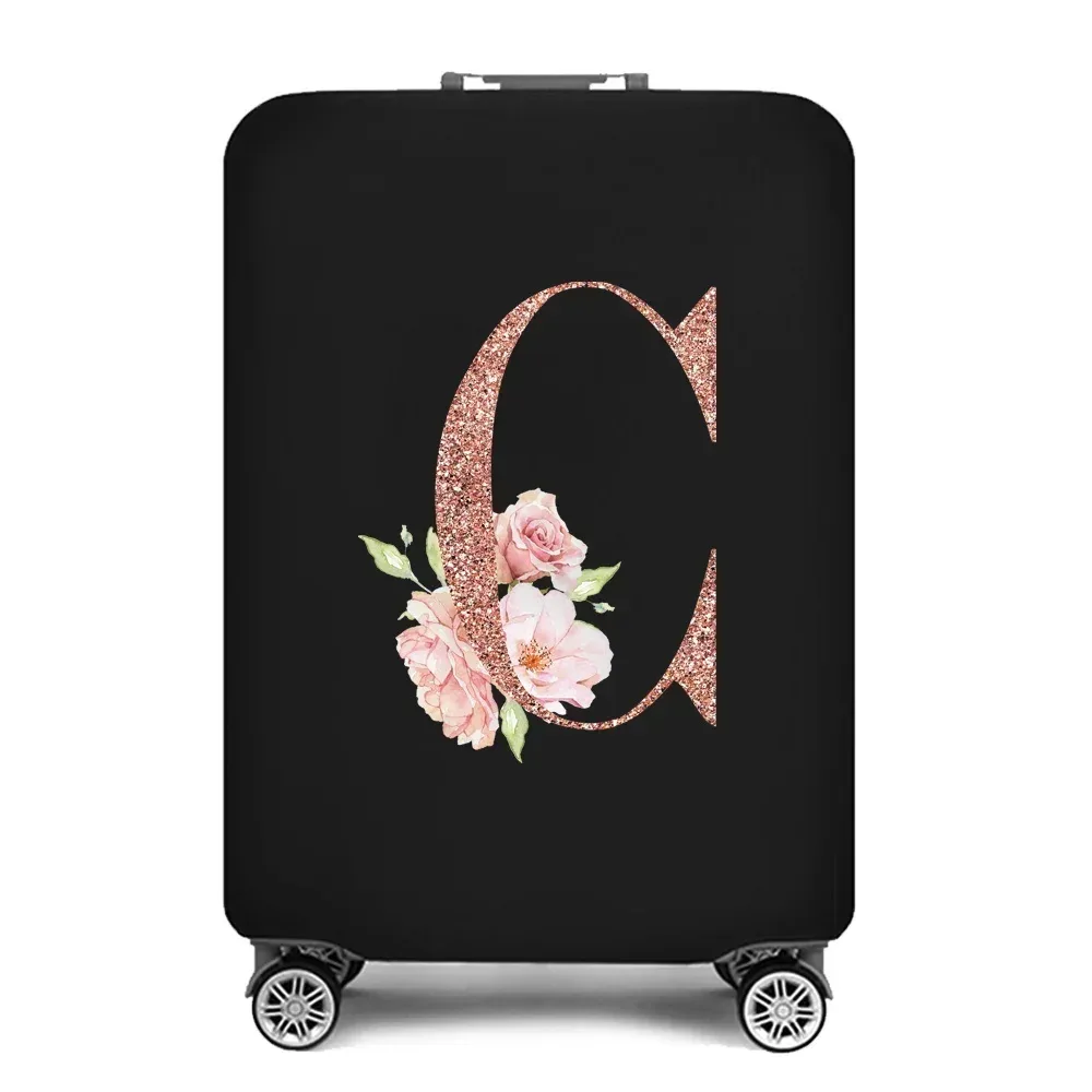 juste de protection élastique pour bagages, optique portable, housse anti-poussière simple, protection anti-rayures, impression or rose, accessoires de voyage
