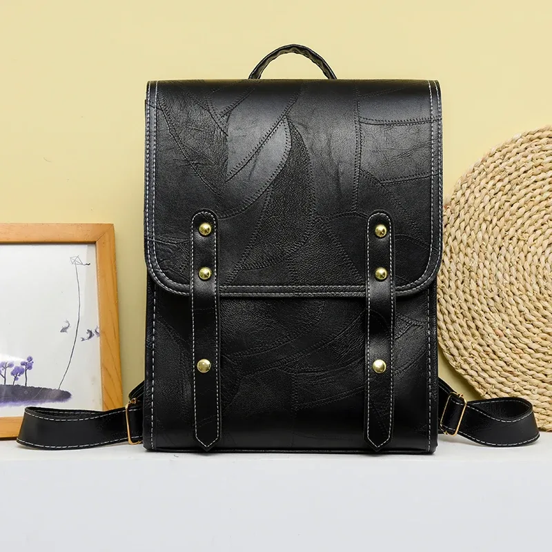 nouveau sac à dos tendance en cuir pu pour femme, grande capacité, imperméable, pour l'université, sac d'école pour ordinateur portable, sac de voyage mignon pour fille