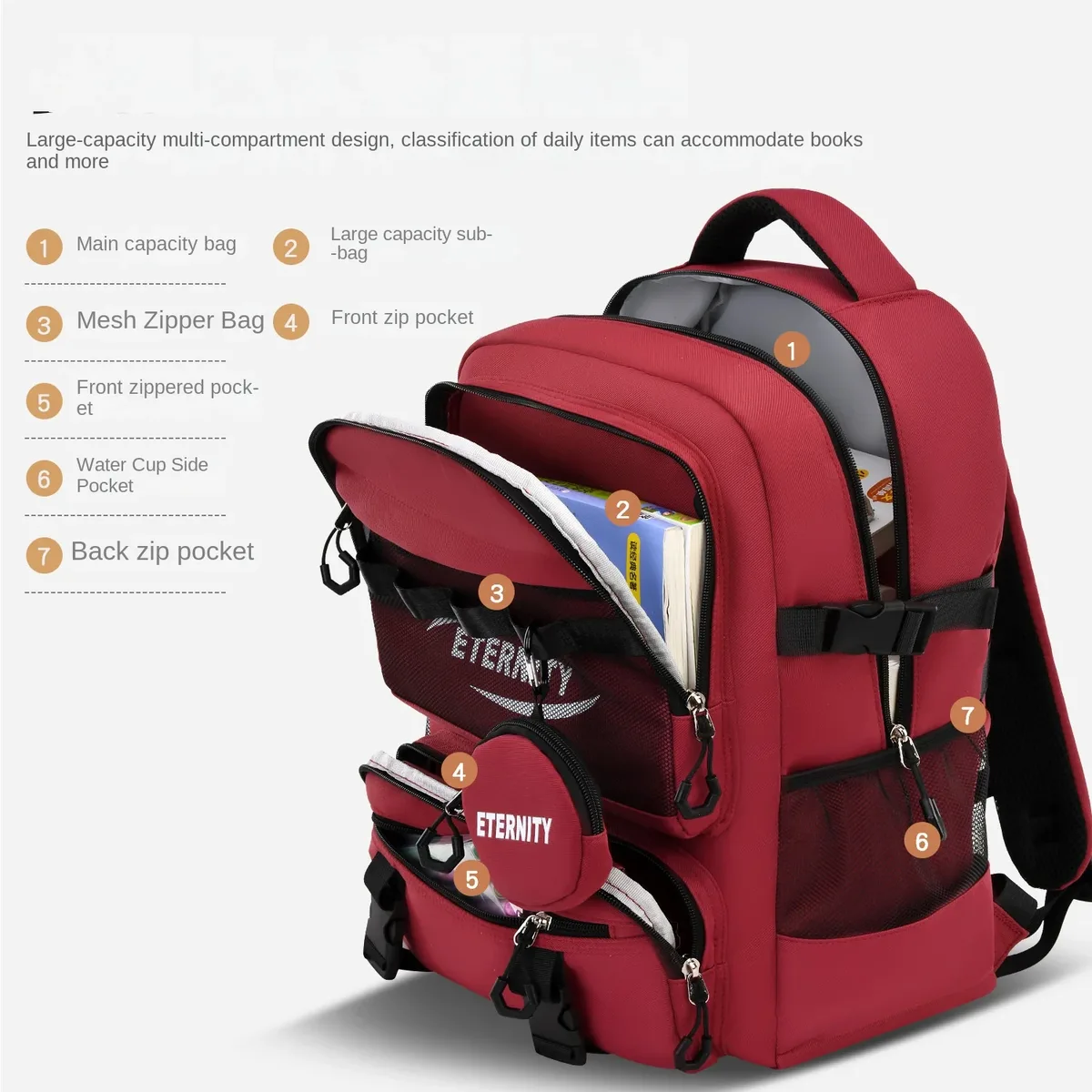 sac à dos scolaire léger et imperméable pour garçons, grande capacité, idéal pour les élèves de la 3ème à la 6ème année, sac de voyage décontracté à bandoulière pour étudiants
