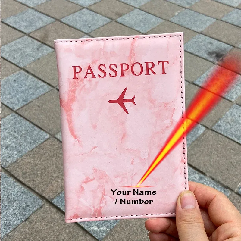 gravure laser personnaliser nom porte-passeport portefeuille de voyage étui à patten en marbre pour passeports couverture de passeport avec noms personnels