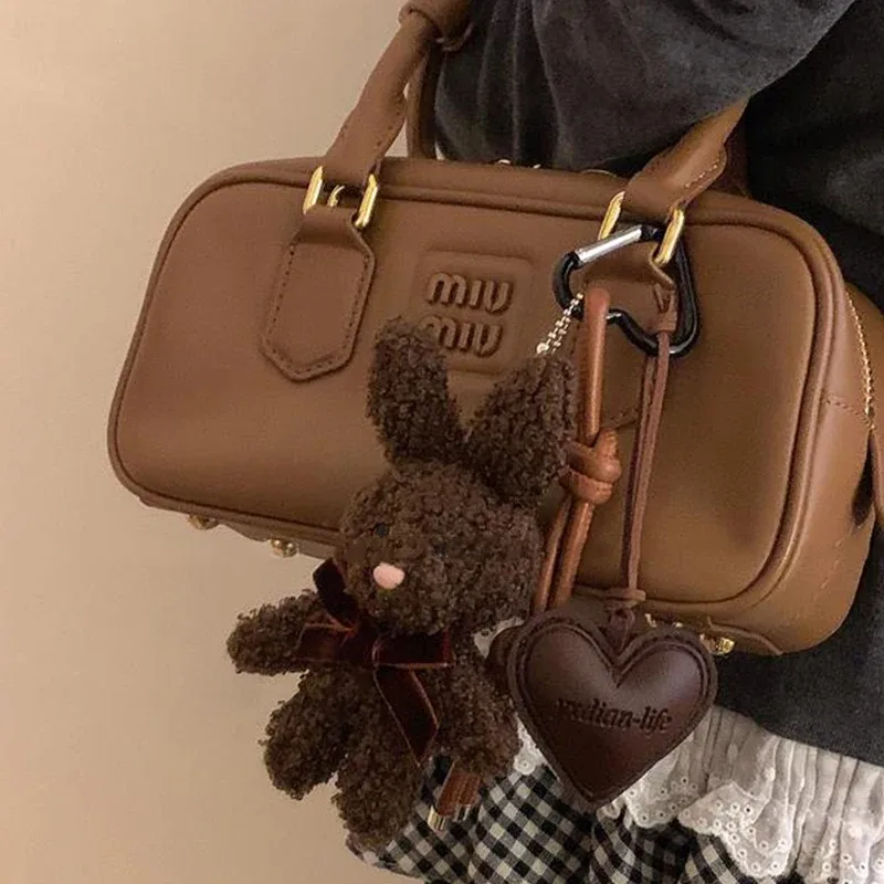 porte-clés lapin en peluche kawaii y2k, mignon lapin en peluche, pendentif pour sac à dos