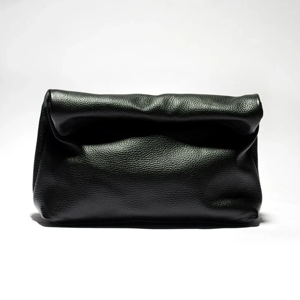 sac à main en cuir de vachette 100% authentique, sac à main pliable de haute qualité pour femmes, sac à main de créateur simple avec poignée magnétique