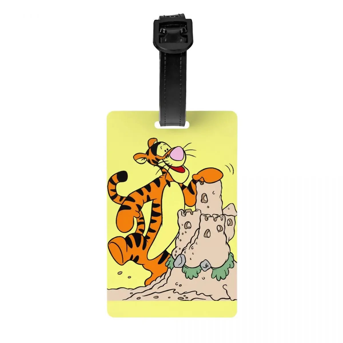 étiquette de bagage personnalisée avec dessin animé tigger et winnie l'ourson, protection de la vie privée, étiquettes de bagages, étiquettes de sac de voyage, étiquettes de valise