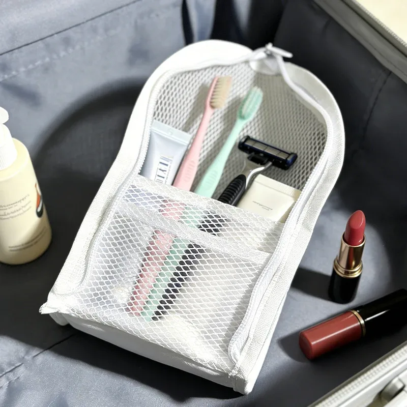 organisateur voyage maille eva gris clair multi compartiments suspension pochette rangement cosmétiques utilisation quotidien voyage