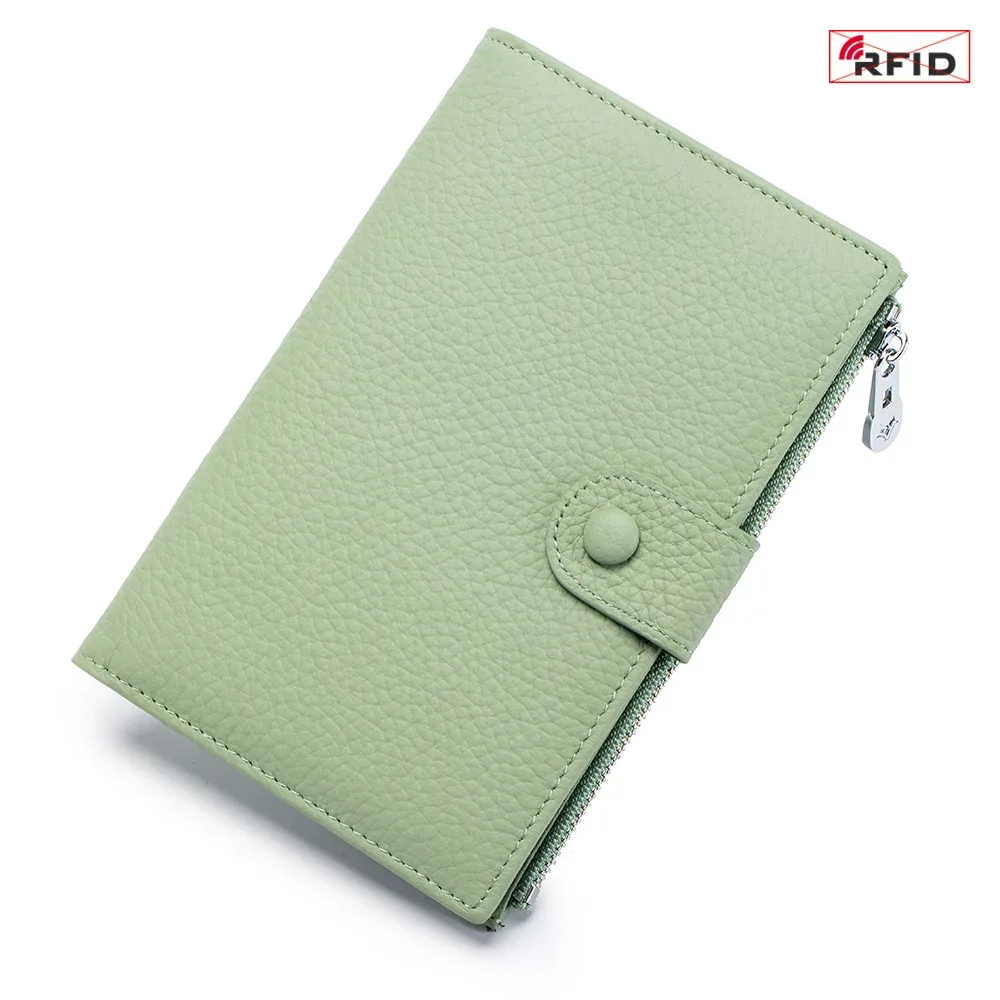 sac à passeport rfid ultra-fin en cuir véritable pour femme, portefeuille multifonctionnel, porte-billets, porte-documents, nouveau