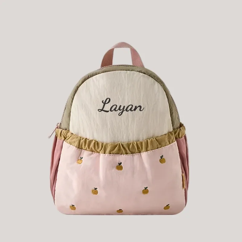 broderie personnalisée/style standard 2 options, blocs de couleurs dopamine, sac à dos élégant, sac à dos décontracté, super mignon !! !