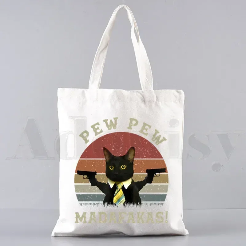 pew pew madafakas sac fourre-tout unisexe sacs en toile sacs à provisions imprimé sac à bandoulière décontracté pliable