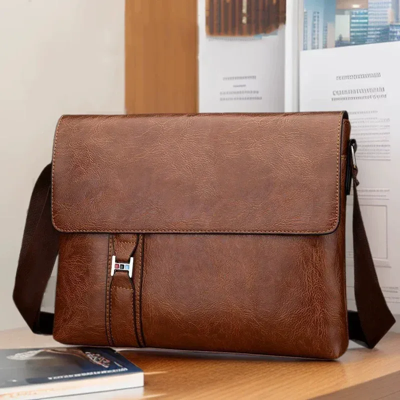 sac à bandoulière de marque de luxe pour hommes, sac à main en cuir pu pour ipad, sacoche d'affaires, sac à bandoulière latéral, sac à bandoulière à la mode pour hommes