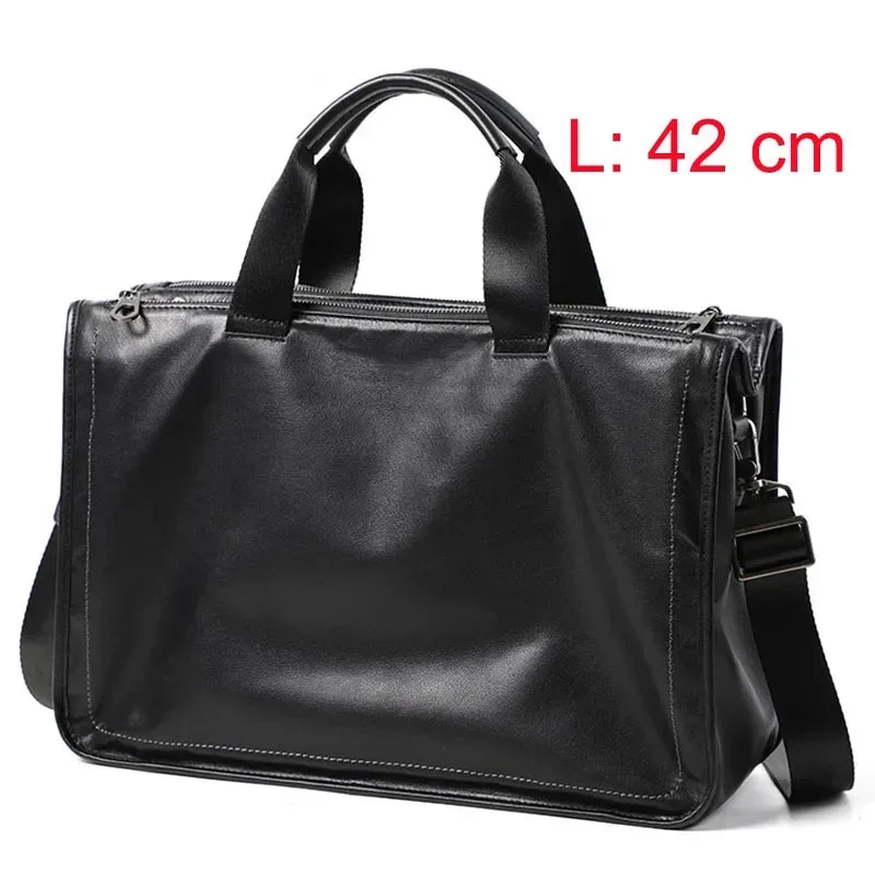 grande mallette pour hommes en cuir véritable, sac à bandoulière pour ordinateur portable de 15 pouces, grand sac à main en cuir souple, sac de voyage multicouche pour hommes