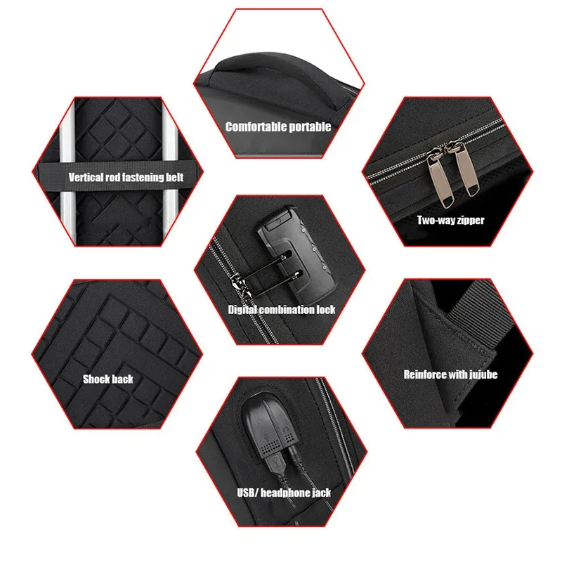sac à dos pour ordinateur portable 15 "17", grande capacité, antivol, étanche, voyage, sport électronique, coque rigide, pour étudiants