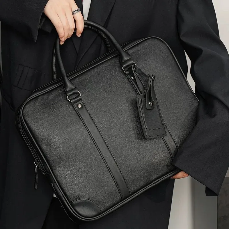 sacoche de travail pour homme, sacoche pour ordinateur portable 14 pouces, sacs à main de luxe pour homme, sacs à poignée supérieure, sacoche en cuir souple pour documents