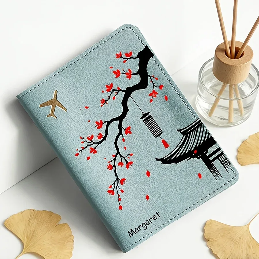 porte-passeport personnalisé à motif floral, léger, portable, portefeuille de voyage, porte-cartes, cadeau essentiel pour les vacances