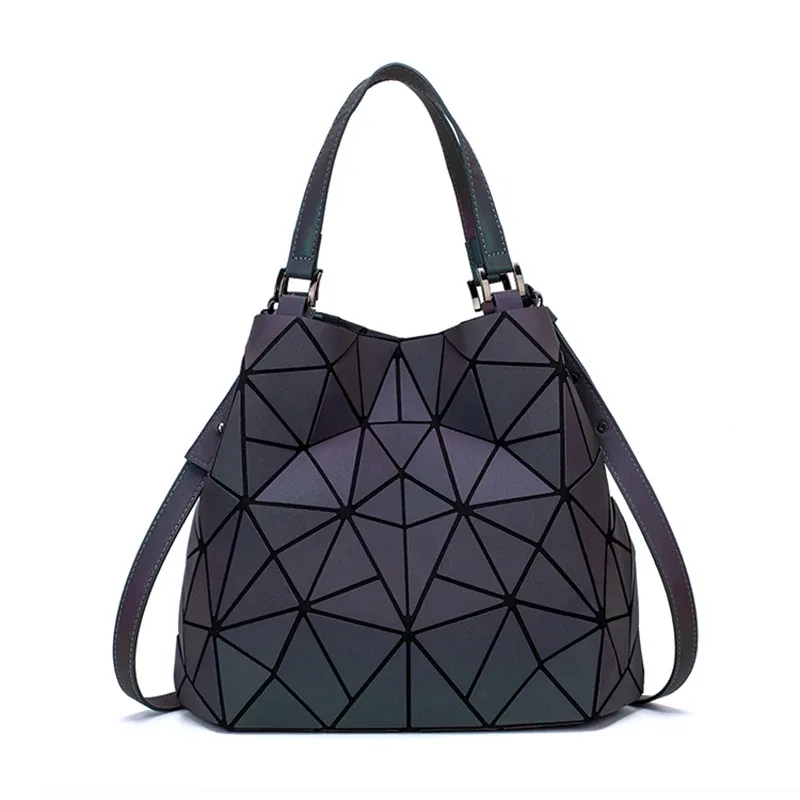 sacs à paillettes lumineux géométriques pour femmes 2024, sacs à bandoulière matelassés, sacs à main pliables laser unis pour femmes, bolsa feminina