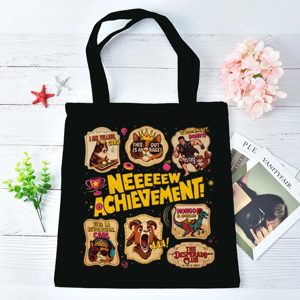 sac fourre-tout dungeon crawler carl, sac de courses pliable, sacs en tissu, sac à bandoulière réutilisable pour femme
